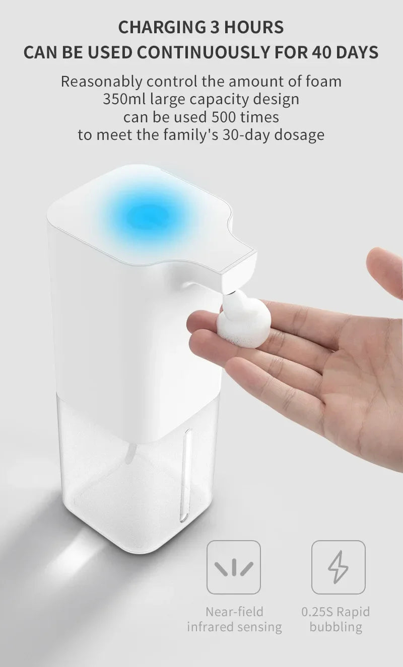 Automatic Foaming Soap Dispenser Touchless Induction Hand Washer Smart Soap Dispenser for Home Hotel Bathroom