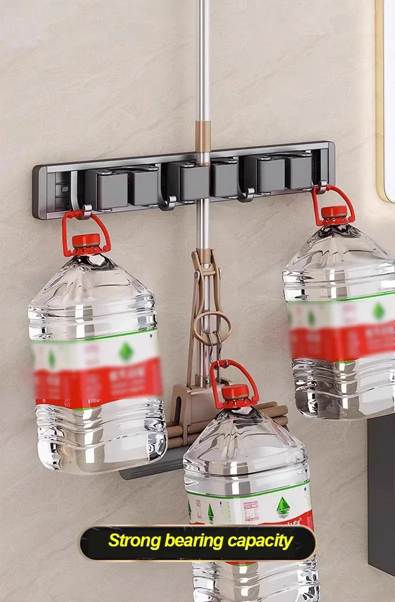 Wall-Mounted Mop & Broom Organizer