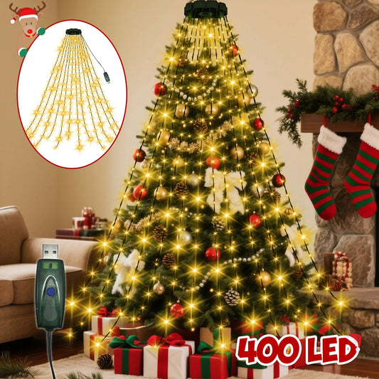 Christmas Tree Waterfall LED Lights with Remote