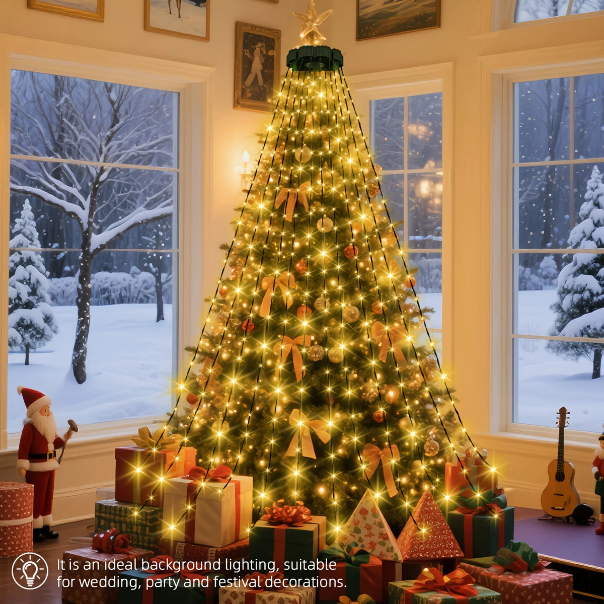 Christmas Tree Waterfall LED Lights with Remote