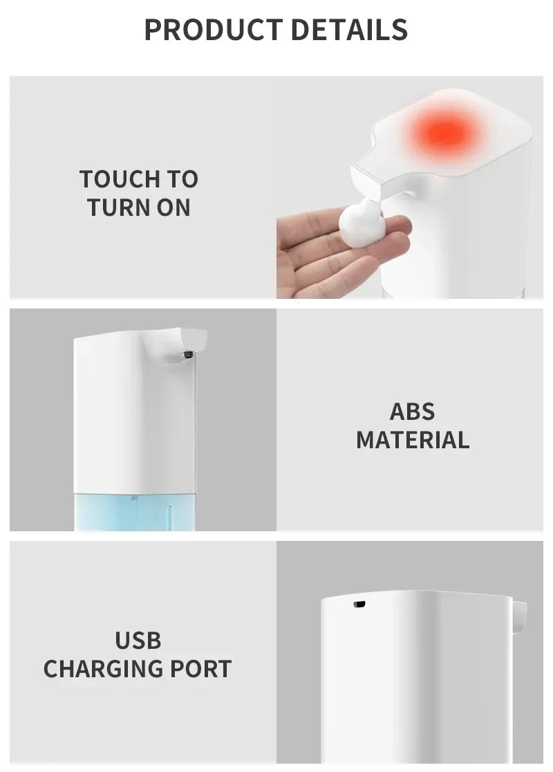 Automatic Foaming Soap Dispenser Touchless Induction Hand Washer Smart Soap Dispenser for Home Hotel Bathroom