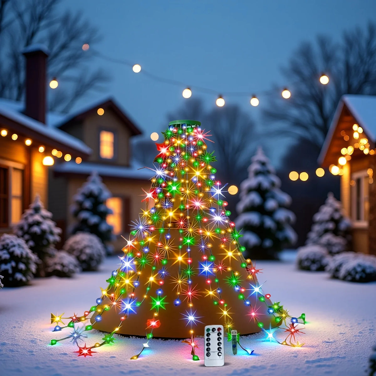 Christmas Tree Waterfall LED Lights with Remote